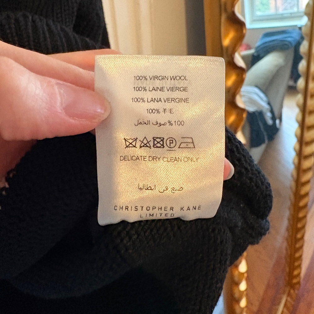 Christopher Kane Black Crewneck Sweater with White Intarsia 'K' - Picture 6 of 6